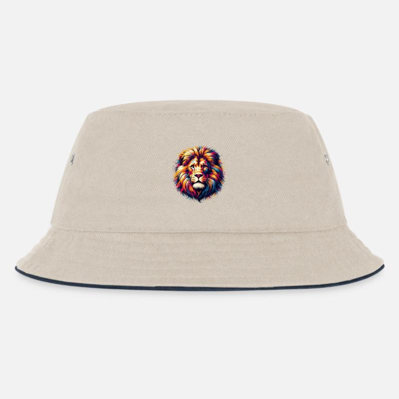 Löwe - Kinder Bucket Hat - Natur/Navy