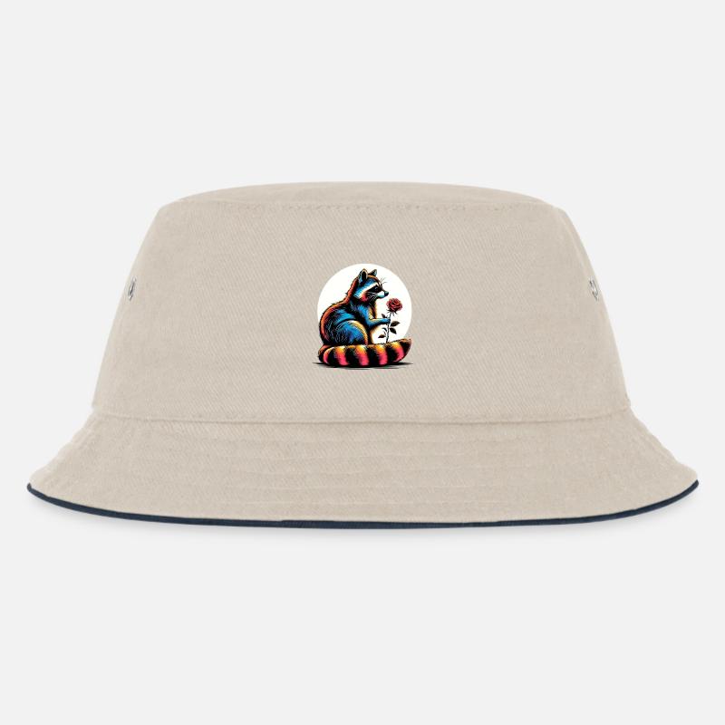 Waschbär - Kinder Bucket Hat - Natur/Navy