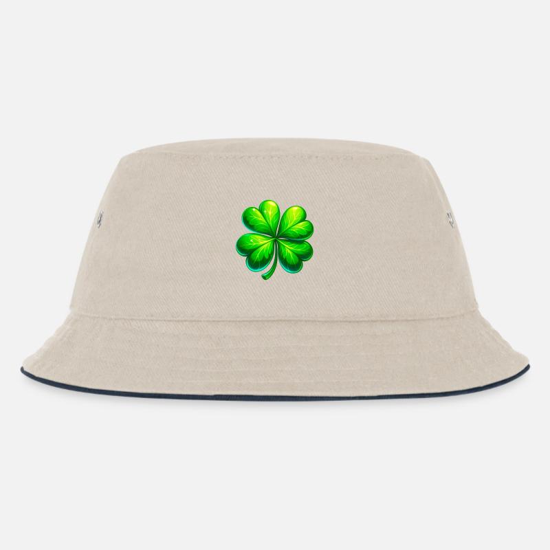 Vierblättriges Kleeblatt - Kinder Bucket Hat - Natur/Navy