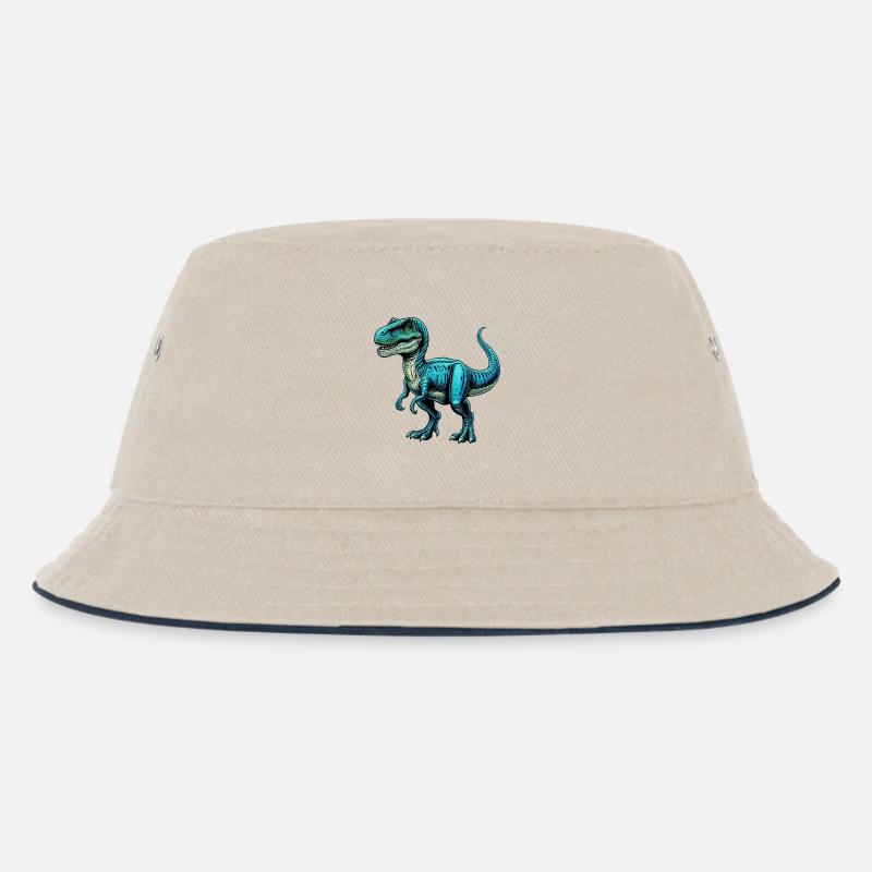 Dinosaurier - Kinder Bucket Hat - Natur/Navy