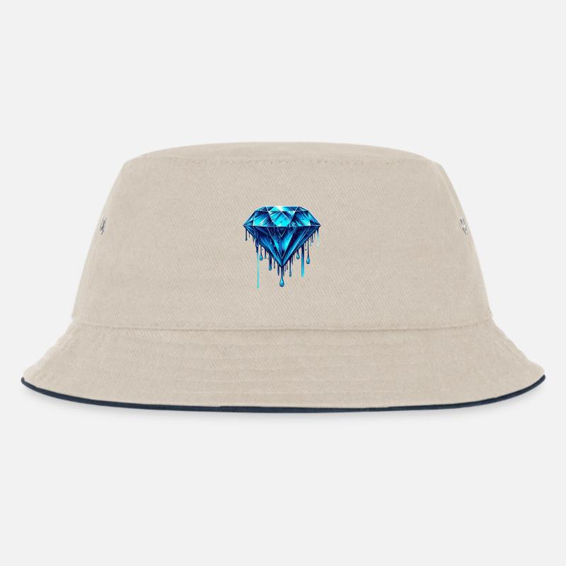 Diamant - Kinder Bucket Hat - Natur/Navy