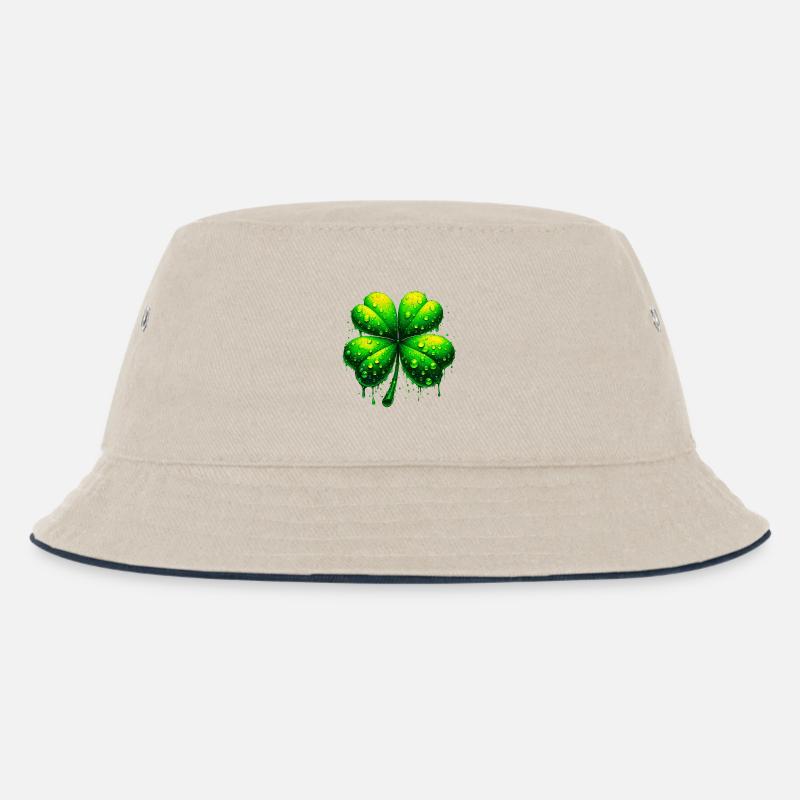 Vierblättriges Kleeblatt - Kinder Bucket Hat - Natur/Navy
