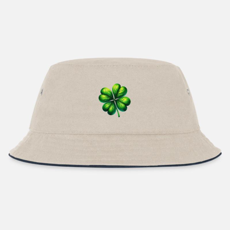 Vierblättriges Kleeblatt - Kinder Bucket Hat - Natur/Navy