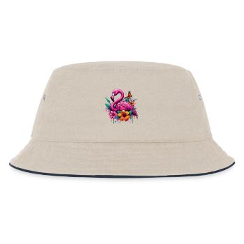 Flamingo - Kinder Bucket Hat - Natur/Navy - Vorne