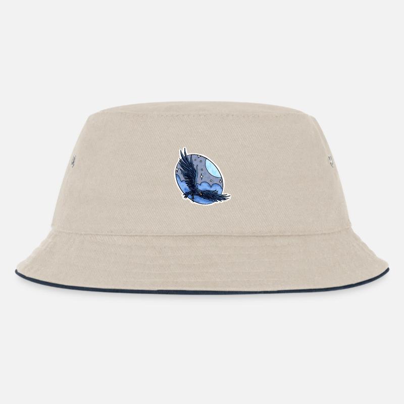 Rabe im Flug vor Nachthimmel - Kinder Bucket Hat - Natur/Navy