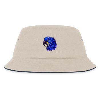 Papagei - Kinder Bucket Hat - Natur/Navy - Vorne