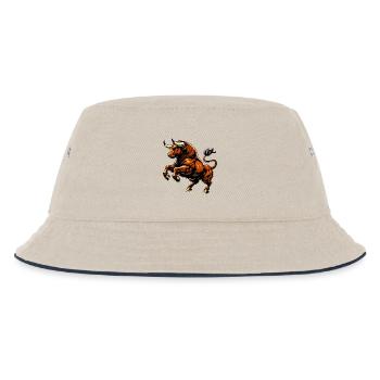 Stier - Kinder Bucket Hat - Natur/Navy - Vorne
