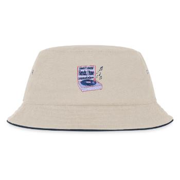 Plattenspieler statt Freunde – Musik ist genug - Kinder Bucket Hat - Natur/Navy - Vorne