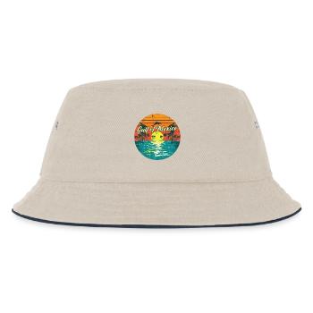 Golf von Mexiko Strand Palmen Sommerferien tshirt - Kinder Bucket Hat - Natur/Navy - Vorne
