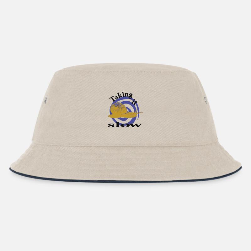 Entspannte Schnecke – Taking It Slow - Kinder Bucket Hat - Natur/Navy