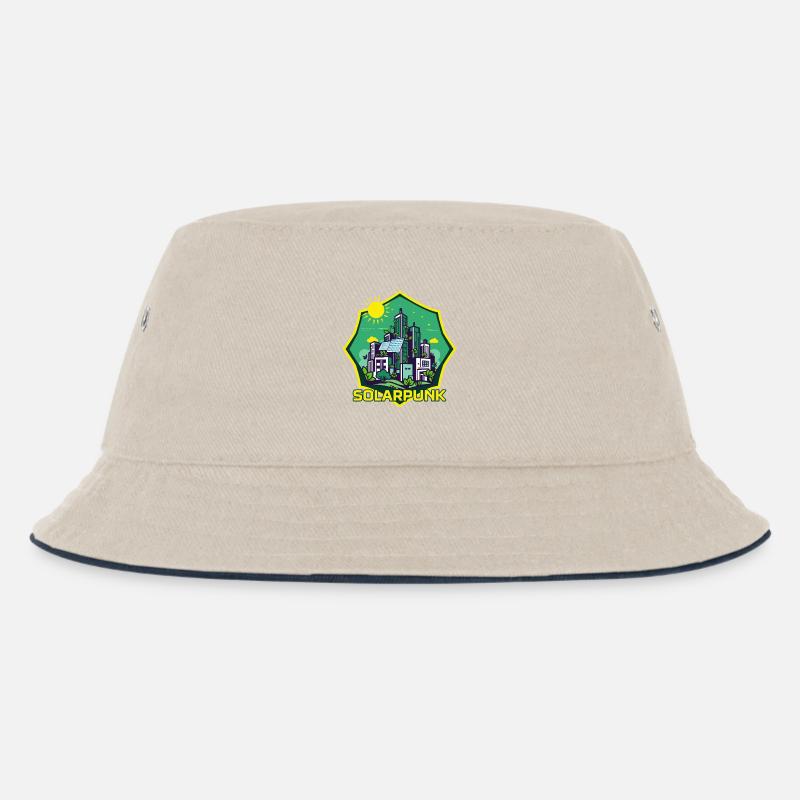 Solarpunk - Kinder Bucket Hat - Natur/Navy