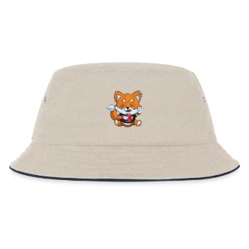 Metal Fuchs - Kinder Bucket Hat - Natur/Navy - Vorne