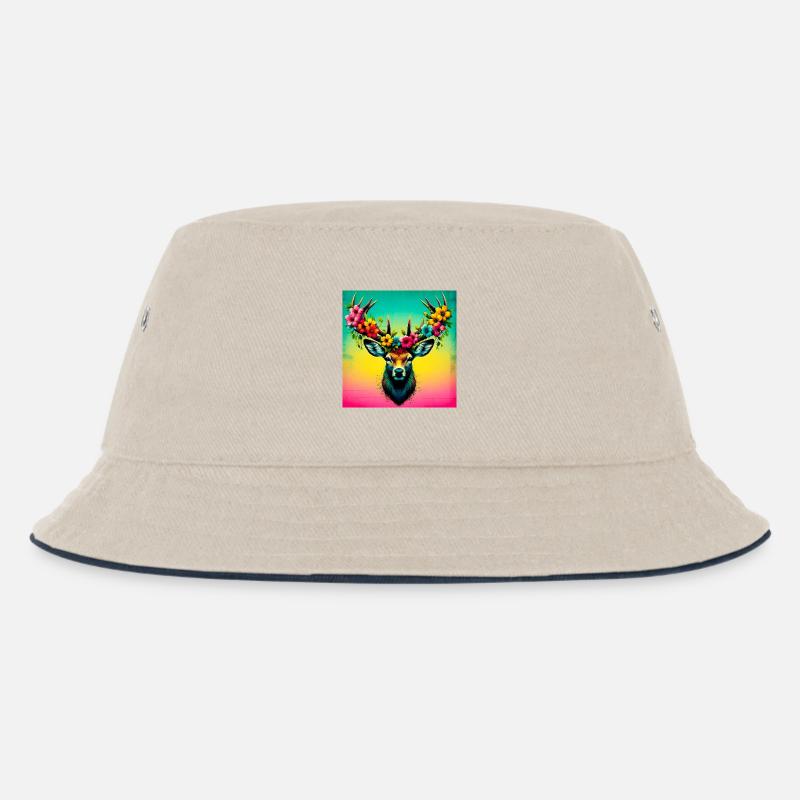Hirsch - Kinder Bucket Hat - Natur/Navy