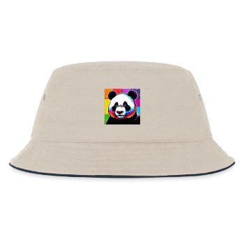 Panda - Kinder Bucket Hat - Natur/Navy - Vorne