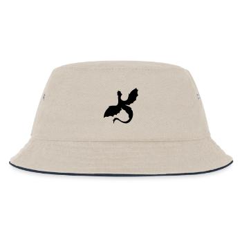 Fabled Winged Serpent Silhouette - Kids’ Bucket Hat - ecru/navy - Front