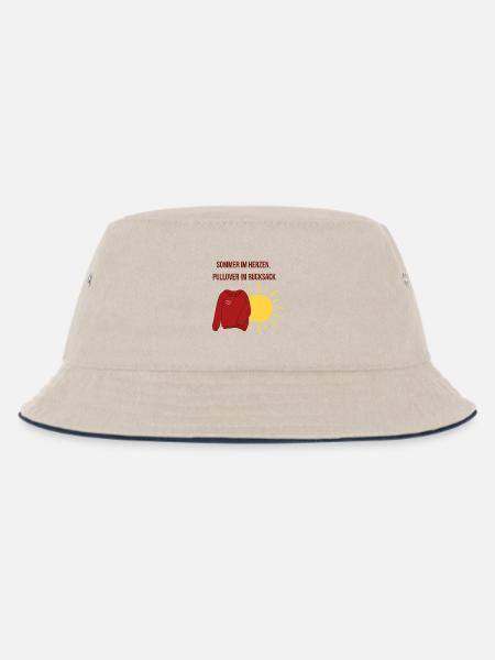 Summer in the heart, sweater in the backpack - Kids’ Bucket Hat - ecru/navy