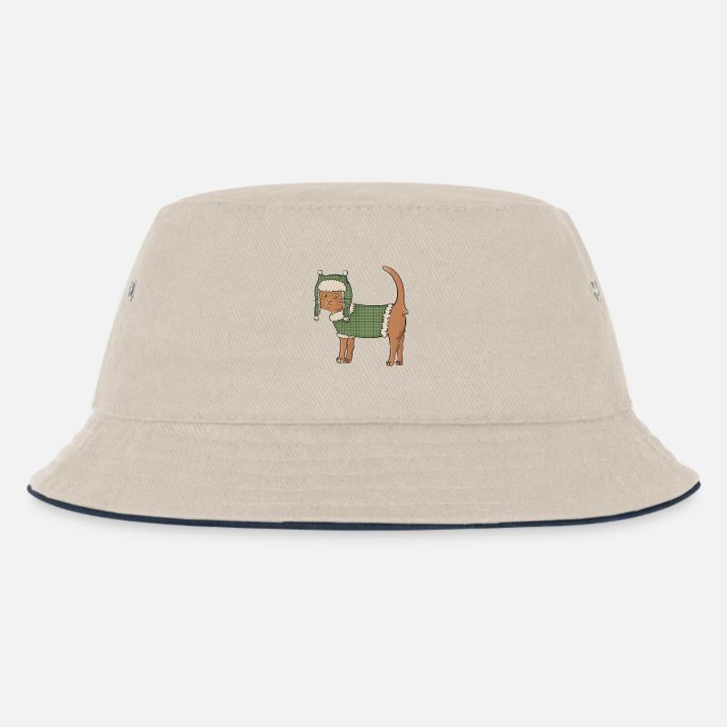 Chat-pka - Kinder Bucket Hat - Natur/Navy