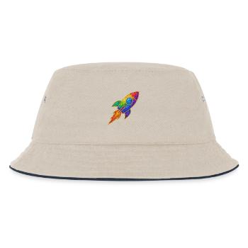 Motif de fusée arc-en-ciel à paillettes - Bob Enfant - blanc cassé/bleu marine - Devant