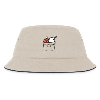 Schnecke Brusttasche Hemdtasche Tasche unterwegs - Kinder Bucket Hat - Natur/Navy - Vorne
