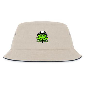 Frosch Sir Herr reich Gangster Brille Hut Krawatte - Kinder Bucket Hat - Natur/Navy - Vorne