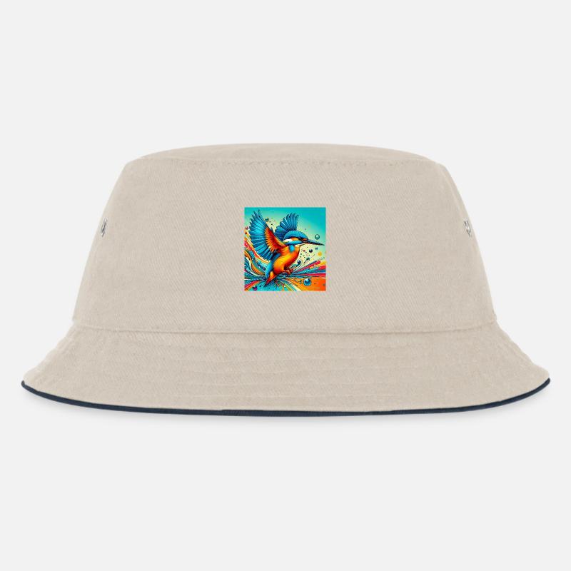 Eisvogel - Kinder Bucket Hat - Natur/Navy