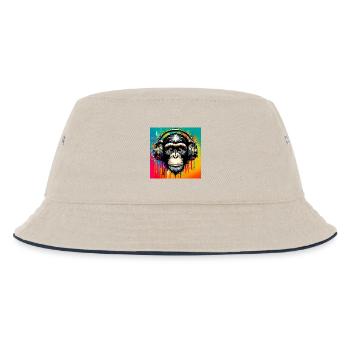 Chimpanzee Monkey - Kids’ Bucket Hat - ecru/navy - Front