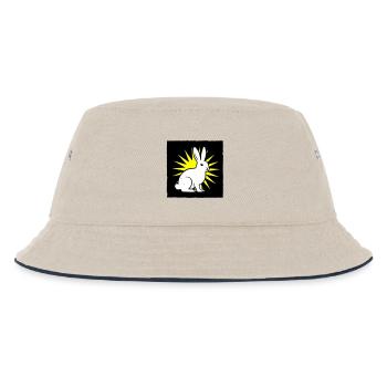 Cool bunny in punk rock & pop art style - Kids’ Bucket Hat - ecru/navy - Front