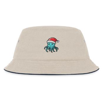 Qualle Weihnachten - Kinder Bucket Hat - Natur/Navy - Vorne