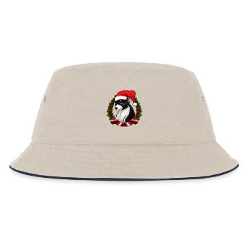 Stinktier Weihnachtsmann - Kinder Bucket Hat - Natur/Navy - Vorne