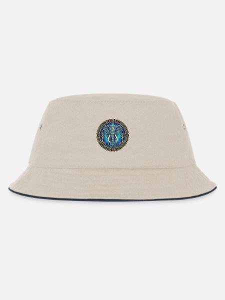 Wilder Elefanten-Mandala-Kreis - Kinder Bucket Hat - Natur/Navy