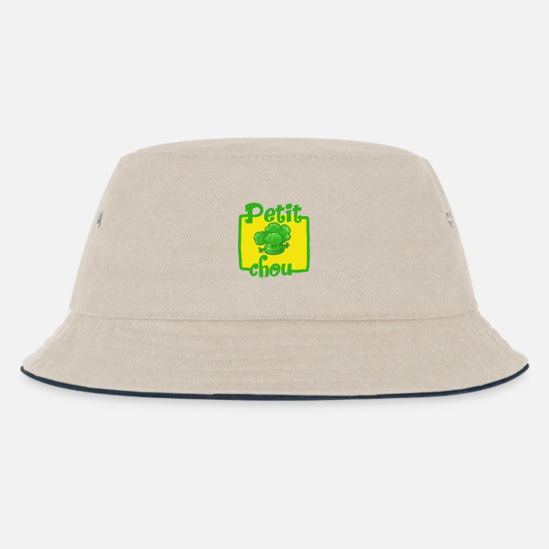 Kleiner Kohl - Kinder Bucket Hat - Natur/Navy