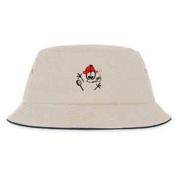 Detektiv mit Pfeife - Kinder Bucket Hat - Natur/Navy - Vorne