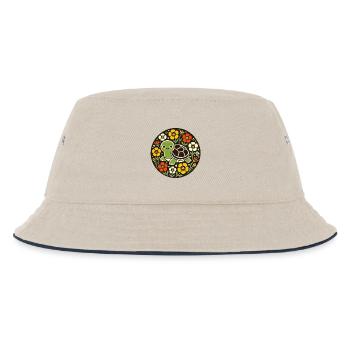 Winzige Schildkröte im Blumenkreis - Kinder Bucket Hat - Natur/Navy - Vorne