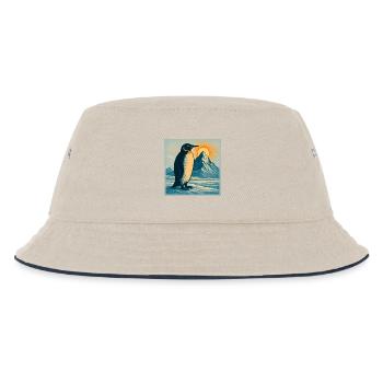 Penguin Sonnenaufgang über Eisbergen - Kinder Bucket Hat - Natur/Navy - Vorne