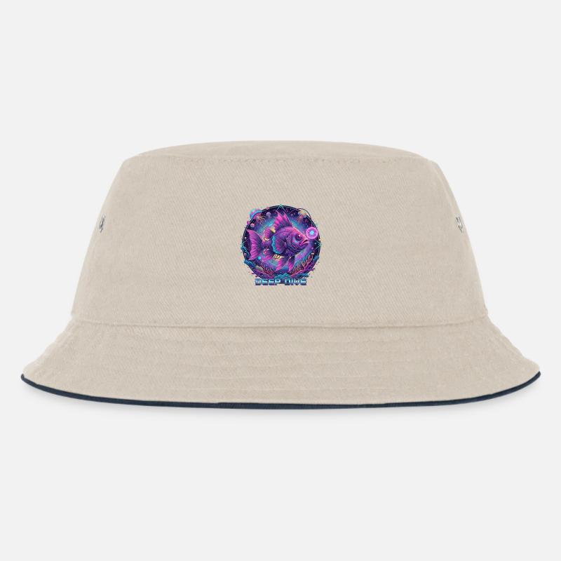 Deep Dive Neonfisch Unterwasser - Kinder Bucket Hat - Natur/Navy