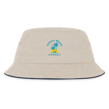 Kamala Beach Phuket Sonnenuntergangspalme - Kinder Bucket Hat - Natur/Navy - Vorne