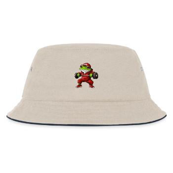 Sporttrainer Frosch - Kinder Bucket Hat - Natur/Navy - Vorne