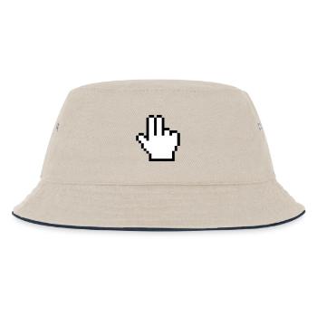 Maushand 2 Finger - Kinder Bucket Hat - Natur/Navy - Vorne