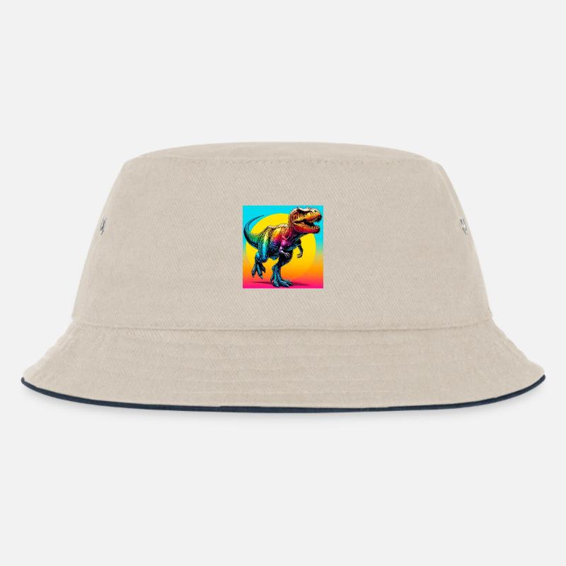 Dinosaurier - Kinder Bucket Hat - Natur/Navy