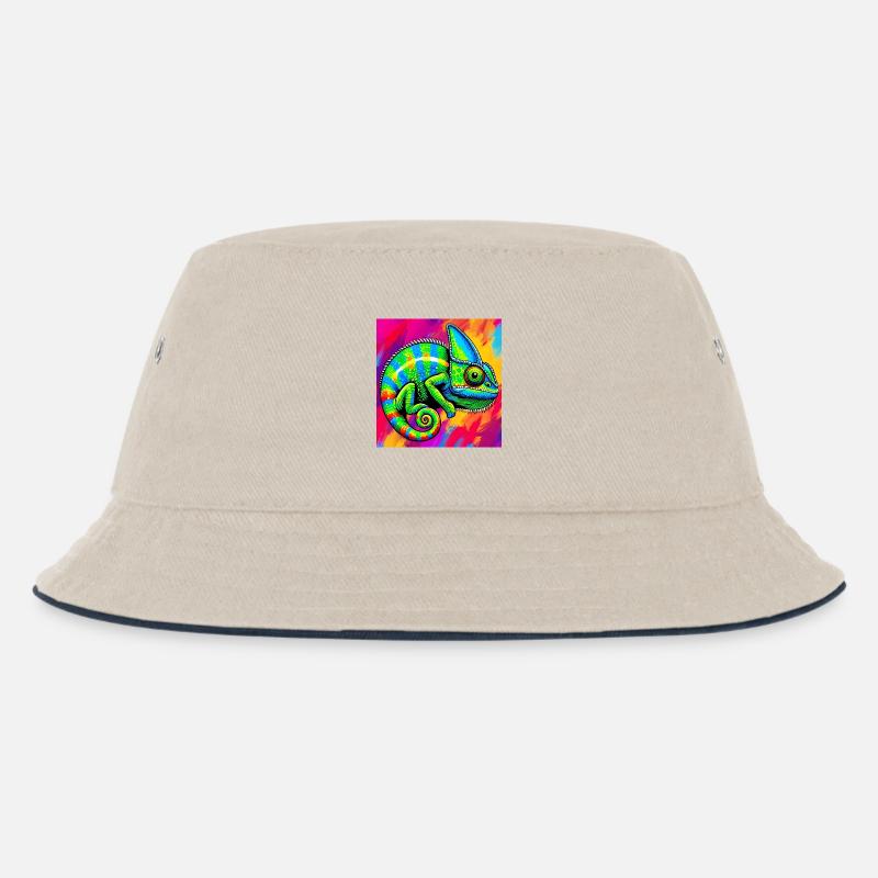 Chamäleon - Kinder Bucket Hat - Natur/Navy
