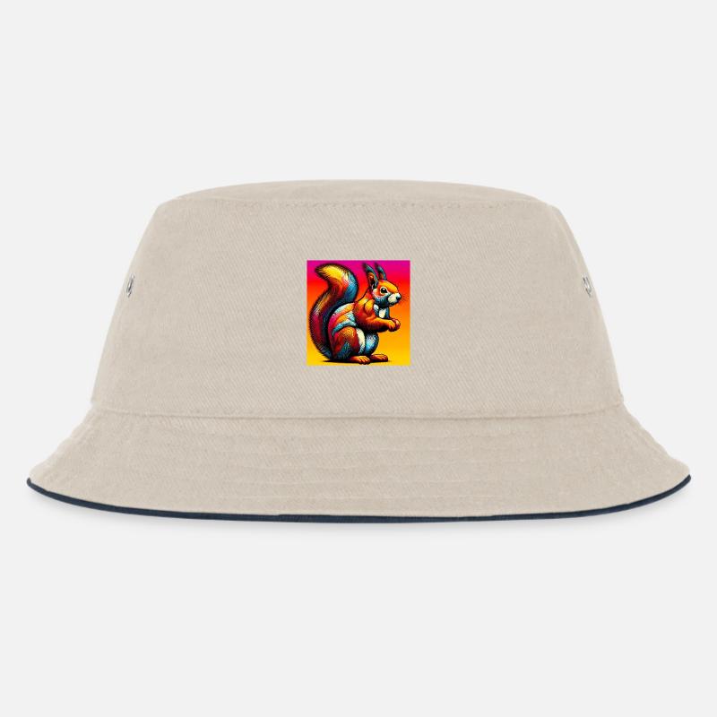 Eichhörnchen - Kinder Bucket Hat - Natur/Navy