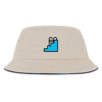 Pool Leiter Schwimmbad Icon - Kinder Bucket Hat - Natur/Navy - Vorne