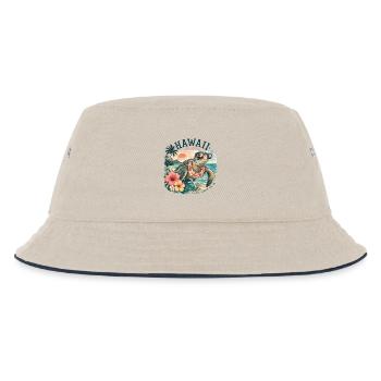 Hawaii Schildkröte mit Sonnenbrille - Kinder Bucket Hat - Natur/Navy - Vorne