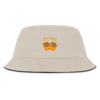 Fries Duo Cartoon GelbOrange - Kinder Bucket Hat - Natur/Navy - Vorne