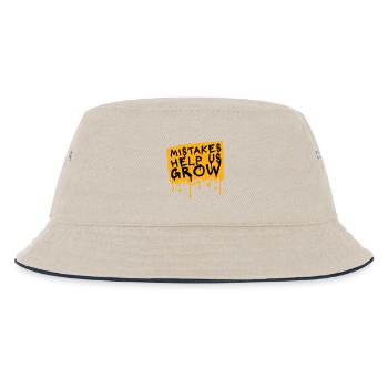 Mistakes Help Us Grow Lustig Motivational Wachstum - Kinder Bucket Hat - Natur/Navy - Vorne