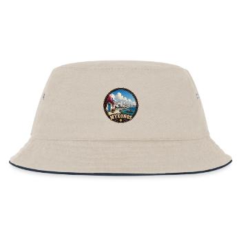 Mykonos Griechenland Blau Meer Hafen Urlaub - Kinder Bucket Hat - Natur/Navy - Vorne