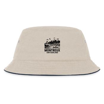 Montreaux, Switzerland - Kids’ Bucket Hat - ecru/navy - Front