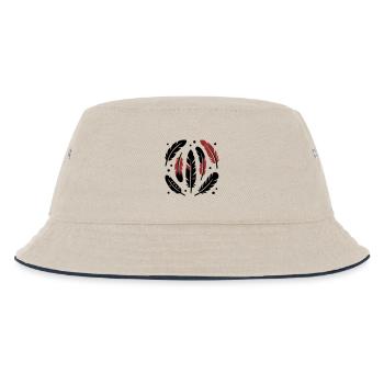 Bird Feathers Circle Logo - Kids’ Bucket Hat - ecru/navy - Front