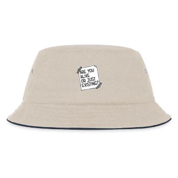 Are You Alive Or Just Existing Nachdenklich Spruch - Kinder Bucket Hat - Natur/Navy - Vorne