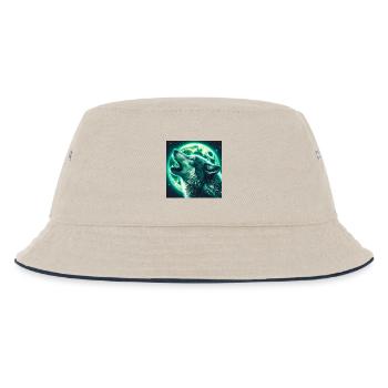 Wolf heult zum Vollmond - Kinder Bucket Hat - Natur/Navy - Vorne